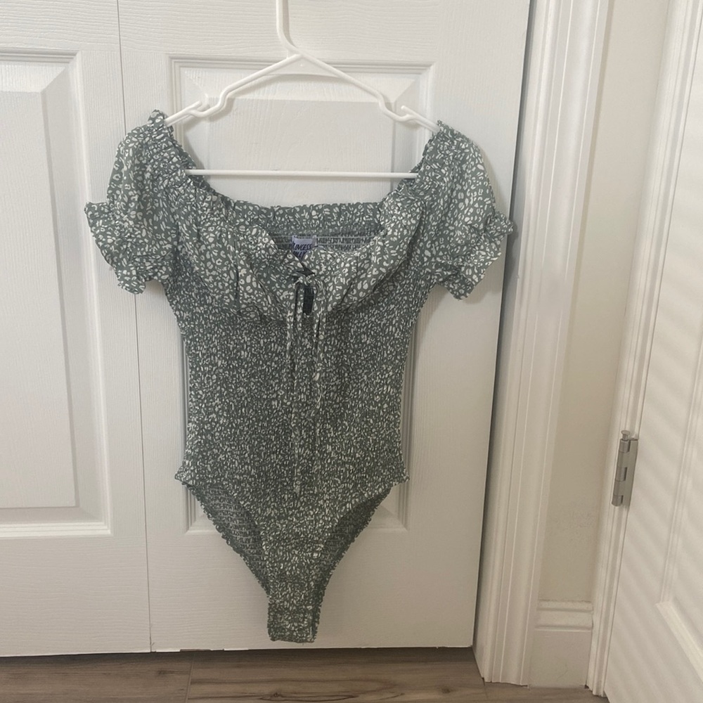 Smocked Off The Shoulder Bodysuit